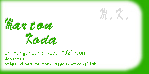 marton koda business card